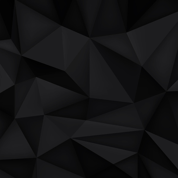 Low polygon shapes background, triangles mosaic, vector design, creative background, templates design, black background - Wektor, obraz