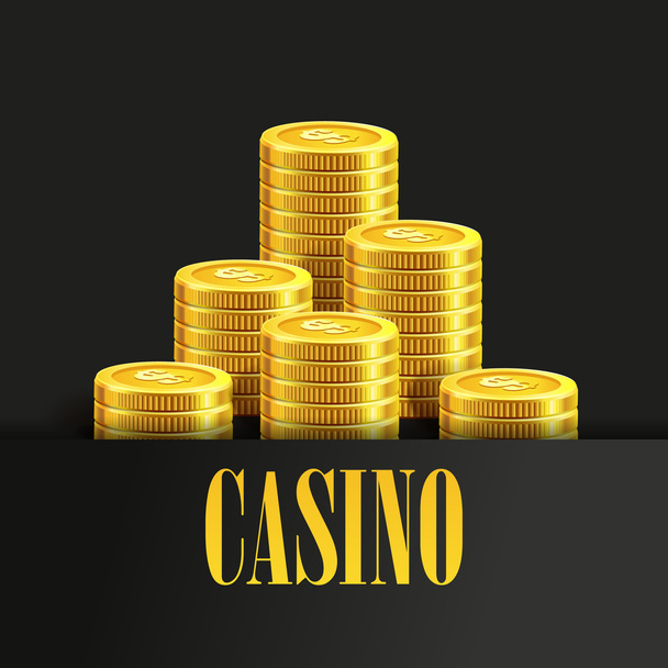 Casino Poster  with Golden Coins. - Vektori, kuva