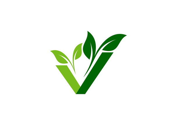 ビーガン、植物、生態ロゴ、緑の自然野菜ロゴタイプ記号シンボル アイコン ベクトル デザイン - ベクター画像