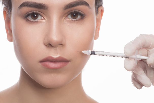 Woman getting beauty facial injections - Foto, Imagem