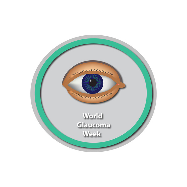 Glaucoma Mundial Semana 6-12 Marzo. Ojo. Baner. Infografías. Ilustración vectorial sobre fondo aislado
 - Vector, Imagen
