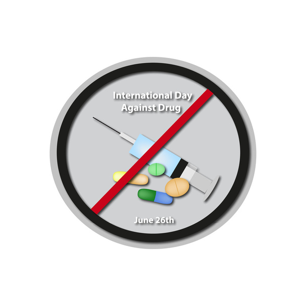 International Day Against Drug - June 26. Baner. Infographics. Vector illustration on isolated background - Vector, Image