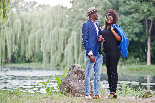 Rich and stylish african american couple  - Foto, afbeelding