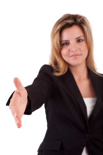 Geschäftsfrau reicht Handschlag - Foto, Bild