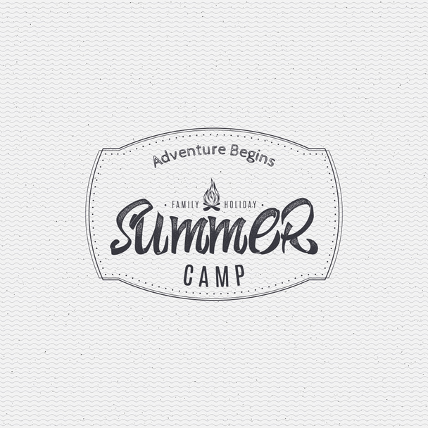 Summer Camp - badge, icon, poster, label, print, stamp, can be used in design - Photo, Image
