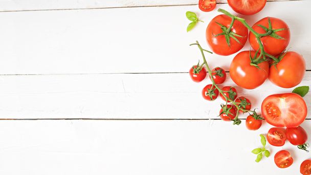 image of different red vegetables on white background - Fotografie, Obrázek