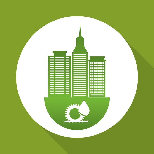 Eco design. Zelená ikona. Izolované ilustrace, vektor - Vektor, obrázek