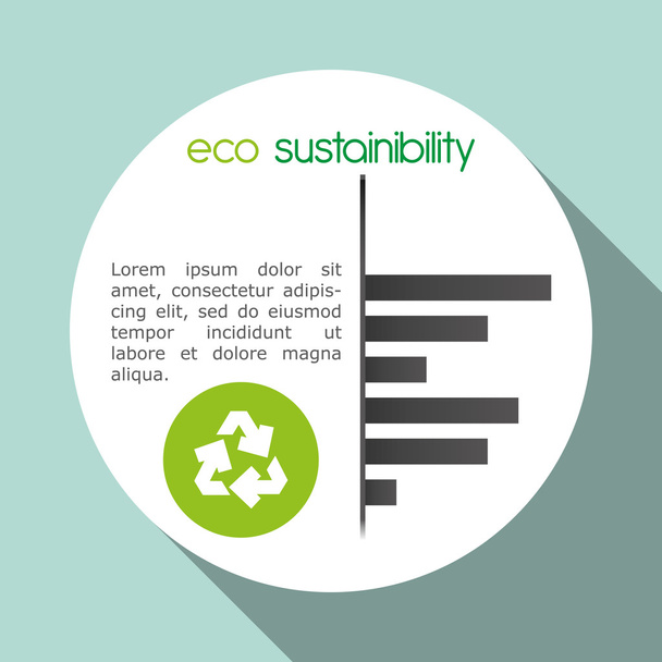 Eco design. Green icon. Isolated illustration , vector - Vetor, Imagem