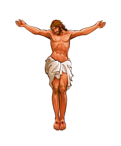 Крупный план Иисуса Христа
 - Вектор,изображение