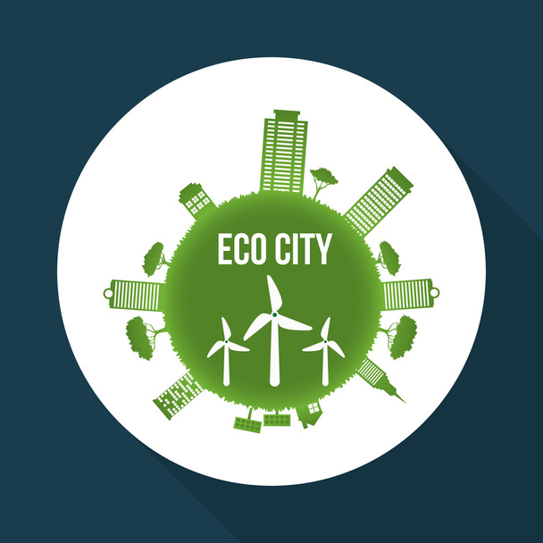 Eco-ontwerp. Groen pictogram. Geïsoleerde illustratie, vector - Vector, afbeelding
