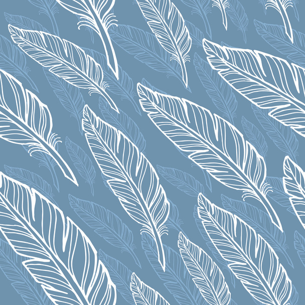 pattern with white feather - Vector, afbeelding