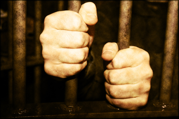 Man behind bars - Photo, Image