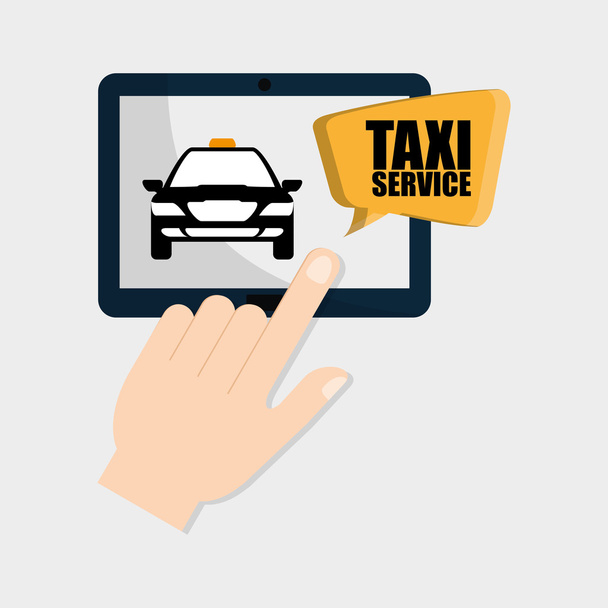タクシーのデザイン。交通機関のアイコン。孤立した図 - ベクター画像