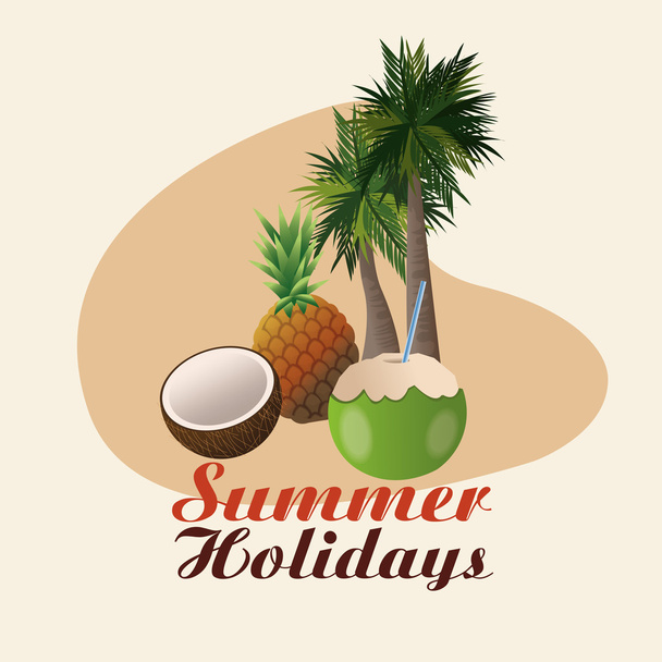 Summer design. Holidays icon. Colorfull illustration, vector gra - Vector, Image