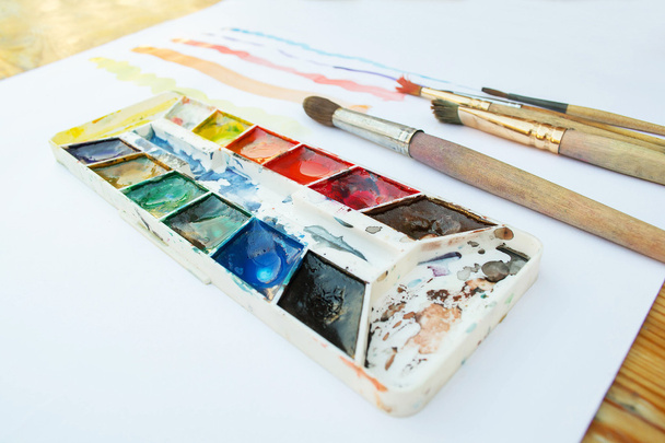 brushes and paints - Photo, Image