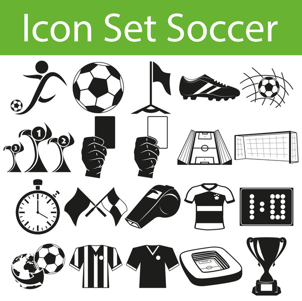 Icon Set Soccer - Vector, Image