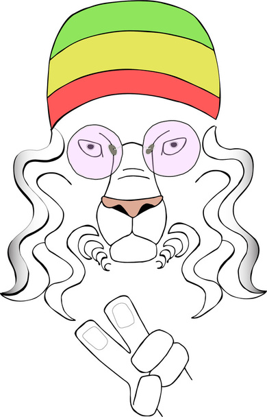 Hippie-leão
 - Vetor, Imagem