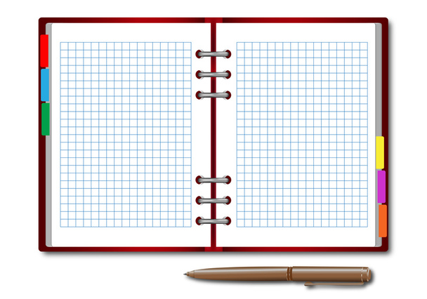 Datebook with a pen. - Vector, Image
