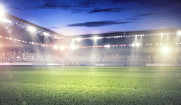 Football stadium in lights - Fotoğraf, Görsel
