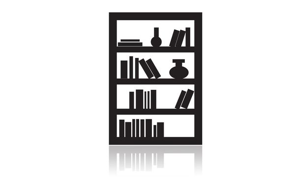 Βιβλιοθήκη εικονιδίων, εικονίδιο έπιπλα, γραφείο, σπίτι, εσωτερικό αντικείμενο - Διάνυσμα, εικόνα