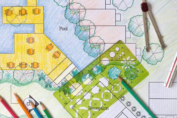 Landscape Architect Design hotel resort plan - Photo, Image