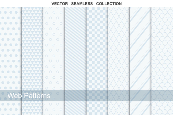 Geometric seamless patterns in soft colors. - Vector, Image