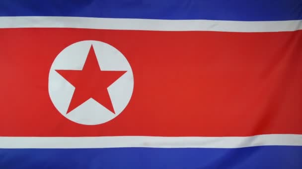 Corea del Nord Bandiera tessuto reale da vicino
 - Filmati, video