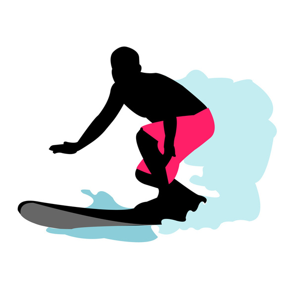 Silhouette surfista
 - Vettoriali, immagini