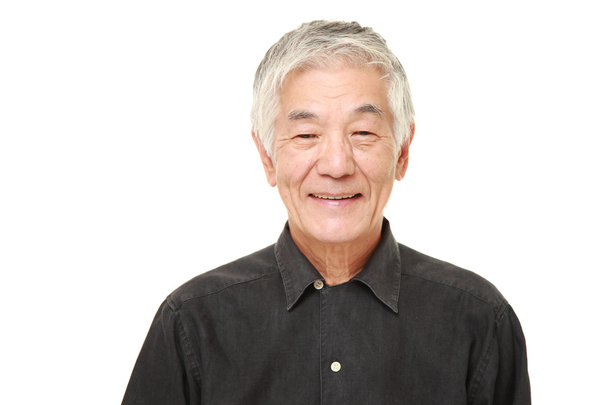 senior Japanese man smiles - Fotoğraf, Görsel