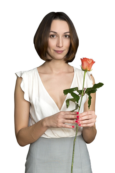 Woman with rose - Foto, Imagem