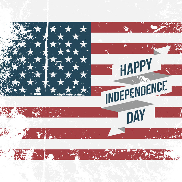 Feliz Faixa do Dia da Independência na Bandeira dos EUA
 - Vetor, Imagem