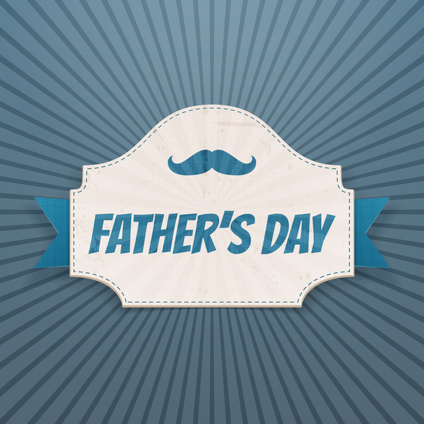 Fathers Day Card with greeting Ribbon and Text - Vektor, Bild