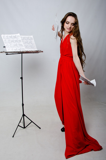 girl with a flute - Foto, Imagem