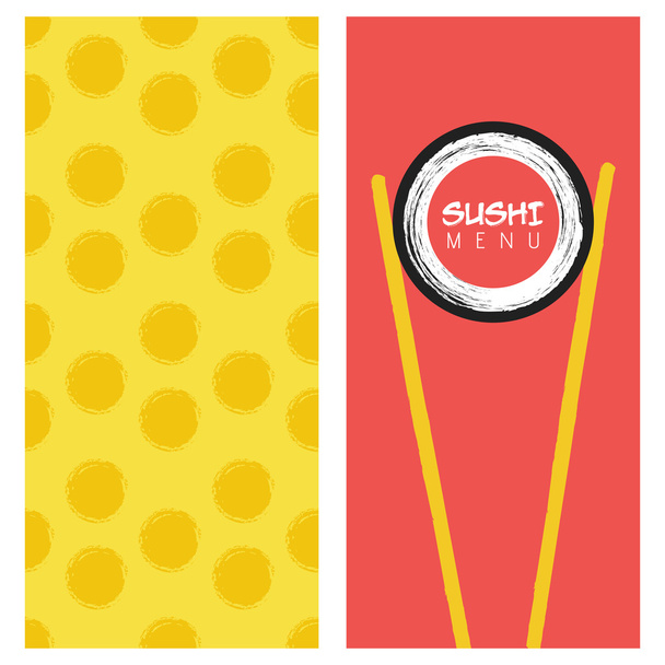 Japanse keuken, restaurant sushi, menusjabloon dekking - Vector, afbeelding