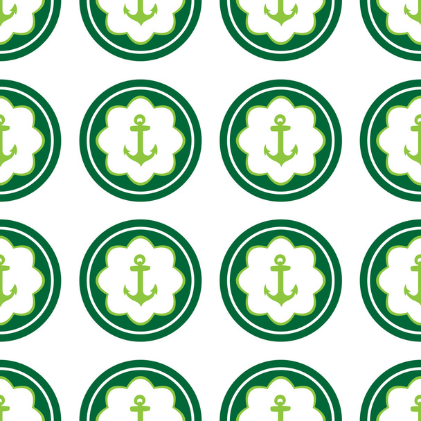 Varrat nélküli ikonok zöld horgonyok - Vektor, kép