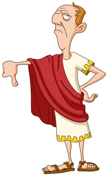 Roman emperor with thumb down - Vector, Image