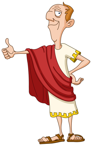 Roman emperor with thumb up - Vector, Image