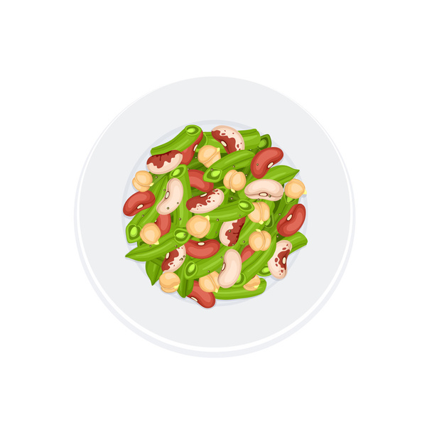 friss salátával, elszigetelt - Vektor, kép