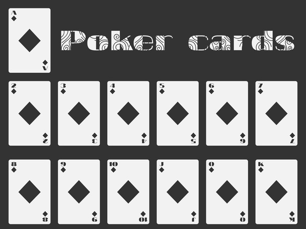 Cartes de poker, jeu de cartes, carreaux couleur diamants. Carte à jouer isolée
. - Vecteur, image