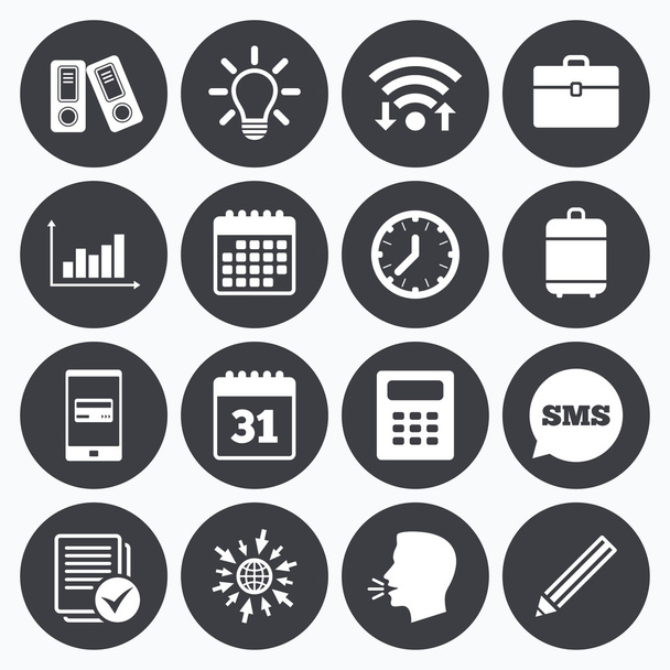 Office, documents and business icons. - Vettoriali, immagini