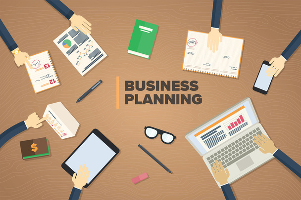 Koncepcji planowania biznesu - Wektor, obraz