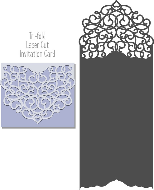 Laserleikkaus kirjekuori malli kutsu häät kortti
 - Vektori, kuva