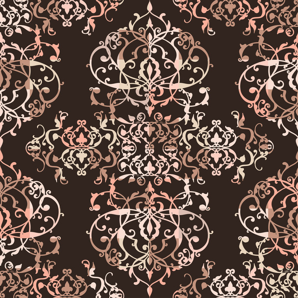 Patrón de patchwork sin costuras abstracto vectorial con adornos geométricos y florales, flores estilizadas, puntos, copos de nieve y encaje. Estilo árabe vintage
 - Vector, Imagen