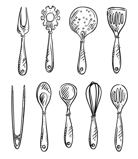 Set of Kitchen utensils - Vector, Image