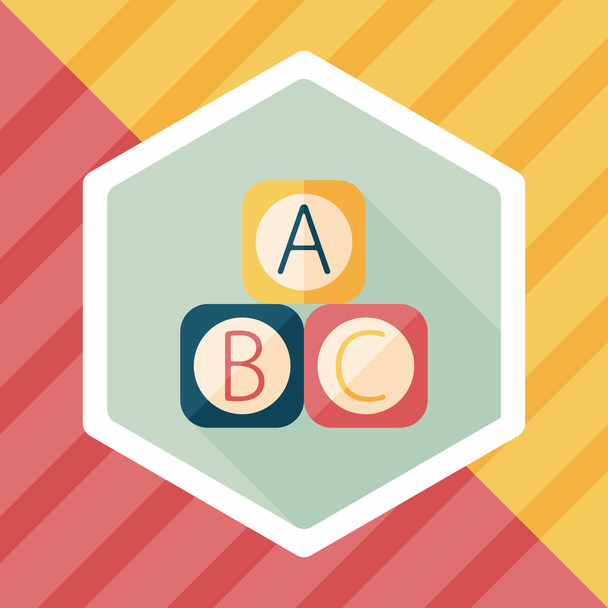 ABC blocks flat icon with long shadow,EPS 10 - Vector, Imagen