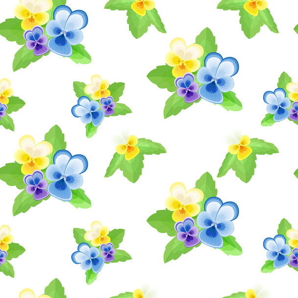 Pansies on white background-01 - Vector, imagen