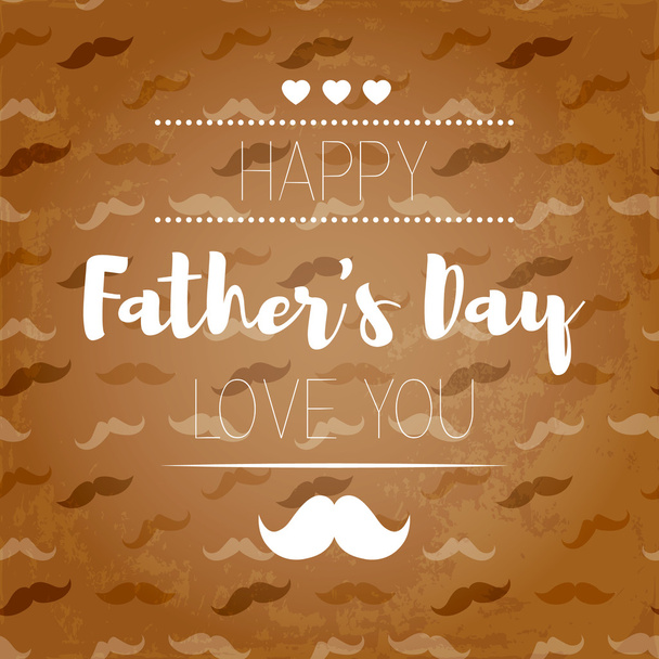 Happy fathers day. Hipster style. Card with mustache - Vector, Image