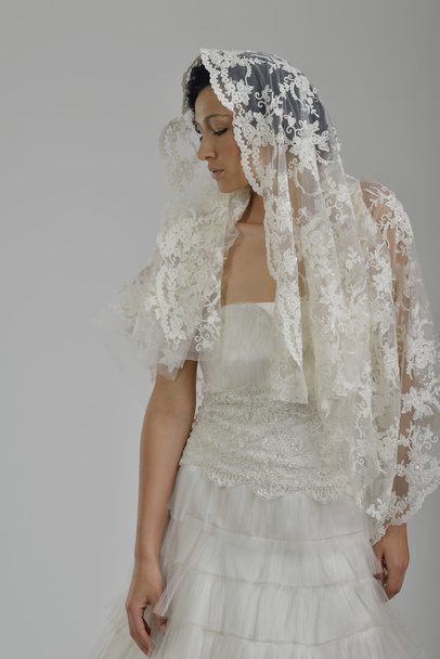 Portrait of a beautiful woman dressed as a bride - Zdjęcie, obraz