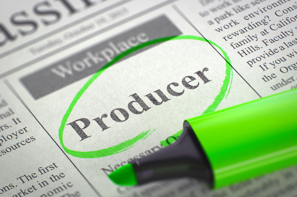 Job Opening Producer. - Photo, Image