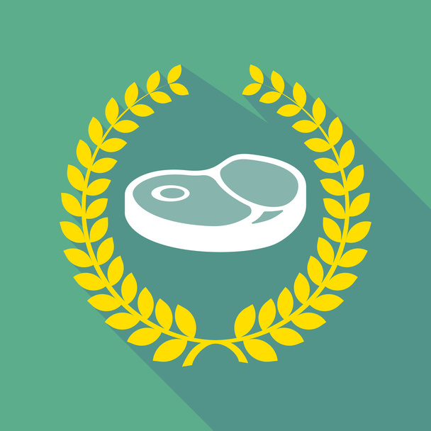 icono de corona de laurel sombra larga con un icono de filete
 - Vector, Imagen